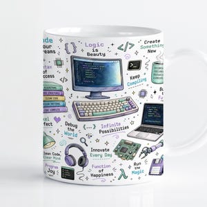 Motif de sublimation pour mug « Développeur amateur » (PNG), modèle pour presse à mug Cricut 11 oz et 15 oz (développeur de logiciels), téléchargement numérique