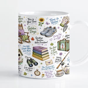 Retirement Mug Wrap Sublimation Design PNG, Retirement Gift 11oz & 15oz Cricut Mug Press Template, Digital Download