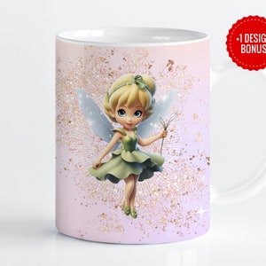 Princess Mug Wrap Sublimation Template, 11oz & 15oz Designs, Cartoon Fairy Movie Character, Cricut Mug Press PNG, Digital Download