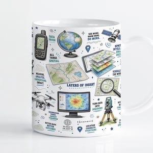 GIS Analyst Mug Wrap Sublimation Design PNG, Geography Teacher 11oz & 15oz Cricut Mug Press Template, Digital Download