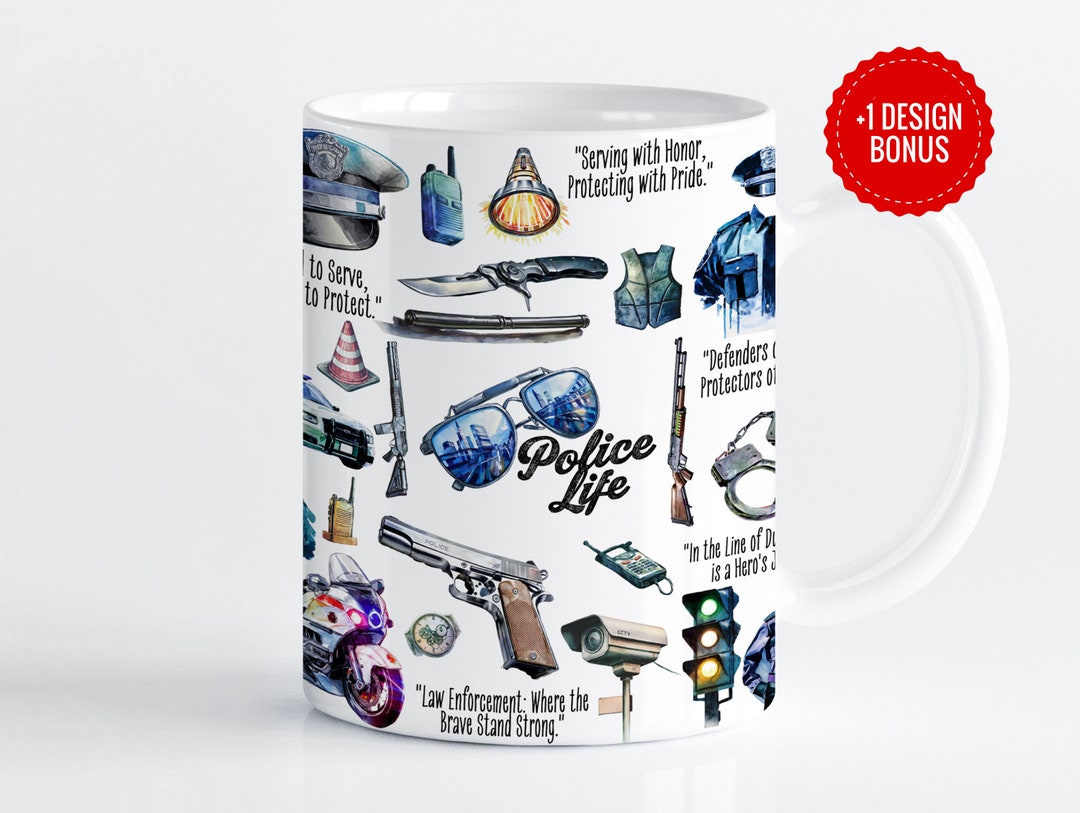 Police Life Mug Wrap Sublimation Template, 11oz & 15oz Designs, Cricut ...
