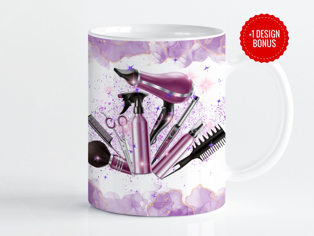 Hairstylist Mug Wrap Sublimation Template, 11oz & 15oz Designs, Hair