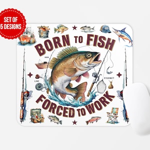 Fishing Mouse Pad PNG Sublimation Design, Square Round Mouse Pad Sublimate Template, Digital Download