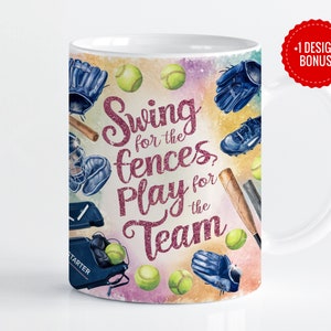 Softball Gift Mug Wrap Sublimation Template, 11oz & 15oz Designs, Cricut Mug Press PNG, Digital Download