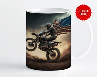 Modello di sublimazione per avvolgimento tazza Dirt Bike, disegni da 11 oz e 15 oz, regali per bici da corsa fuoristrada di motocross Cricut Mug Press PNG, download digitale