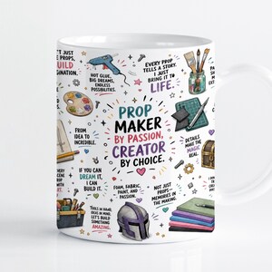 Prop Maker Mug Wrap Sublimation Design PNG, Cosplay Artist 11oz & 15oz Cricut Mug Press Template, Digital Download