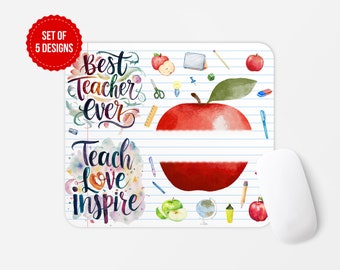 Teacher Custom Mouse Pad PNG Sublimation Design, Square Round Mouse Pad Sublimate Template, Digital Download