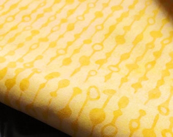 Tela de rayas de puntos abstractos amarillos 100% algodón, costura, tela acolchada, tela cortada a medida