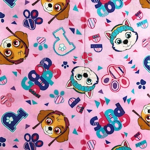 Licensed Paw Patrol Fabric 100% Cotton Fabric, Sewing, quilting fabric, fabric for kids, fabric for girls, Good Pups, pink Paw Patrol