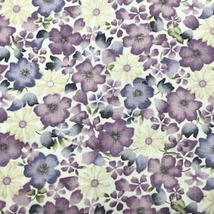 Fabric Traditions Purple Floral Fabric, 100% Cotton, quilting fabric, Sewing, OOP fabric, small print floral, lavender floral