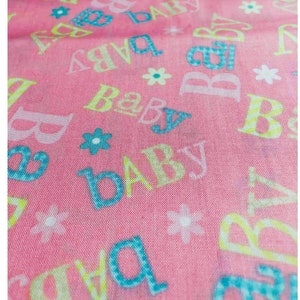 Baby Girl Pink Nursery Fabric, sewing fabric,  fabric by the yard, fabric for baby, 100% Cotton, baby fabric