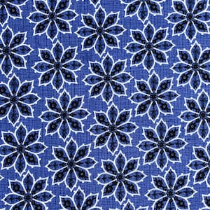 Deco Nature Fabric, 100%Cotton Fabric, Sewing, quilting fabric, Blue floral, David Textiles. Dorothy&#39;s Daisies