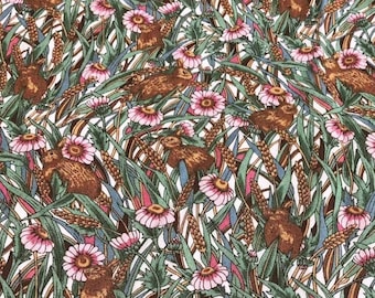 Easter bunny in grass fabric, Easter fabric, sewing, quilting, attire, holiday fabric