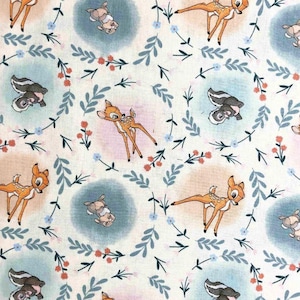 Licensed Disney Bambi Fabric, Cotton Fabric, Sewing, quilting fabric, fabric for kids, children&#39;s fabric, Disney fabric, Springs Creative