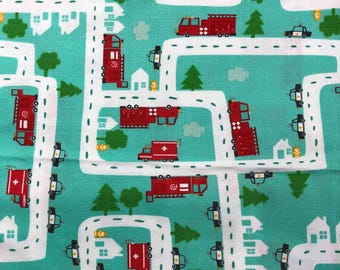 Moda On the Go Transportation Fabric,  sewing, quilting,  100% cotton, Fabric for boys, novelty fabric, streets and cars