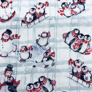 Playful Snowmen Fabric, 100% Cotton, sewing, quilting fabric, Susan Winget, Springs Creative, Christmas fabric, penguin fabric, snowman