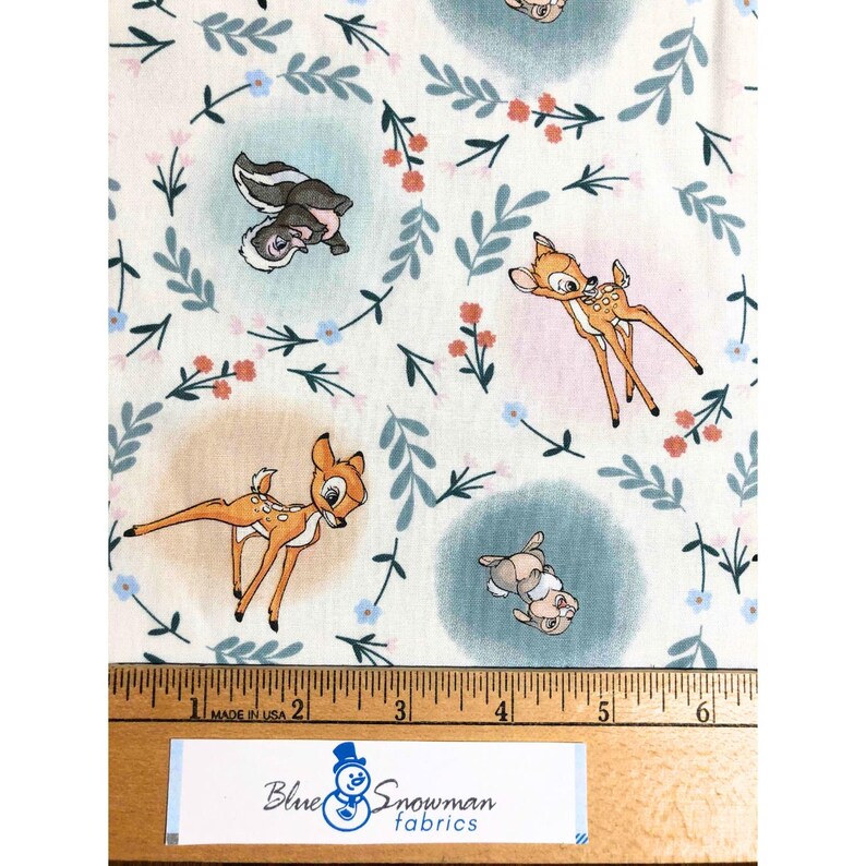 Licensed Disney Bambi Fabric, Cotton Fabric, Sewing, Quilting Fabric