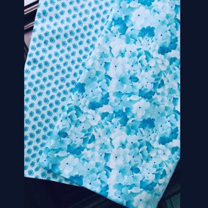 Blue Floral Blender Fabric 100% Cotton, Quilting Fabric, sewing, Fabric by the Yard, Quilt Shop Quality Fabric, small blue floral