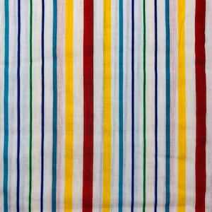 Bright Striped fabric, 100% cotton fabric, Sewing, quilting, Fabric for kids, yellow stripe, remnant fabric