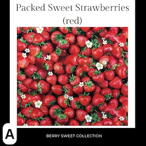 May include: A close-up image of a large group of red strawberries. The strawberries are tightly packed together and some have white flowers.