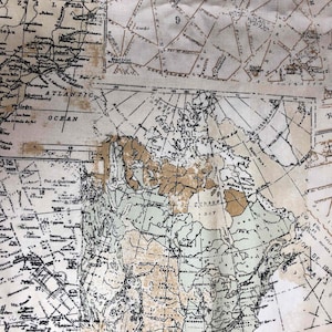 Weltkarte Stoff, Nähstoff, Quilting, Northcott, Stadtplan, London, Frankreich, USA Stoff