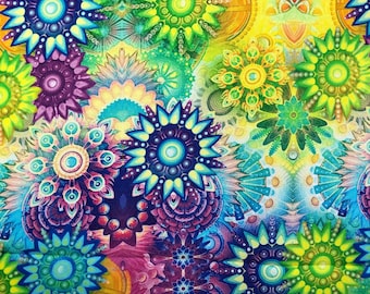 Timeless Treasures Abstract Kaleidoscope Fabric, Sewing, quilting fabric, Cotton Fabric, Bright fabric