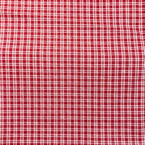 Red check fabric, 100% cotton fabric, Sewing, quilting, red plaid fabric