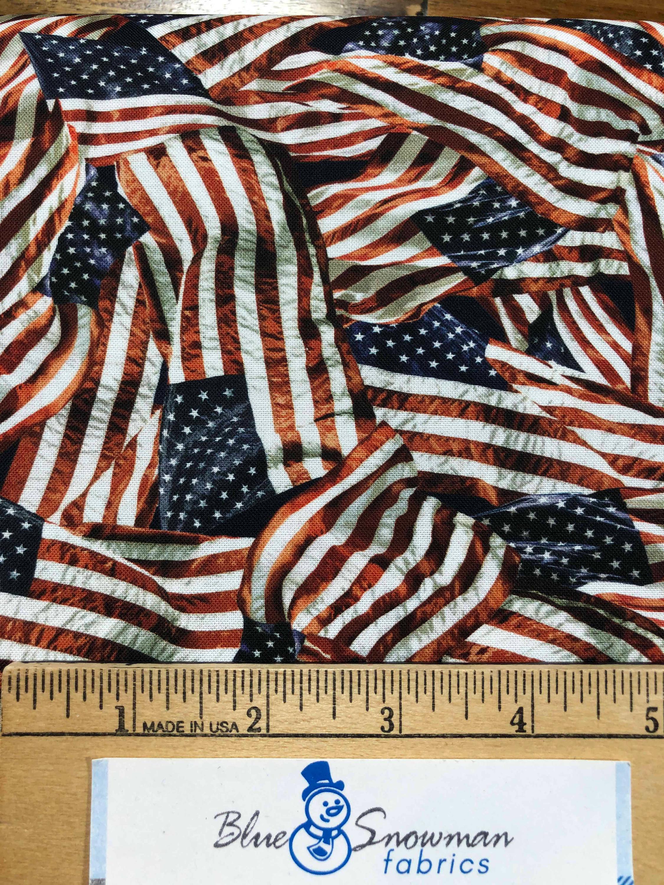 Packed American Flags Fabric From the Path to Freedom Collection by ...