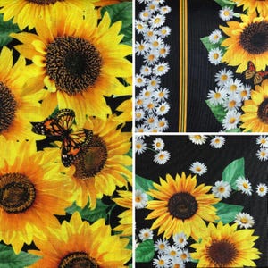 Timeless Treasures Coordinating Advice Aus einem Sonnenblumen Stoff, Nähen, Quilten Stoff, Baumwollstoff, Sonnenblumen Streifen, Schmetterling