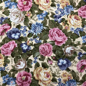 In the Beginning Garden Twist Collection II, Garden Floral, Shabby Chic Floral,  sewing fabric, quilting, rose floral, tan floral
