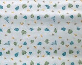 Happy Bee Leaves and Flowers 100% Cotton Fabric by Magic Moon, Bumblebee, Leave Botanical Print, quilting fabric, nursery, Sewing, crafting,