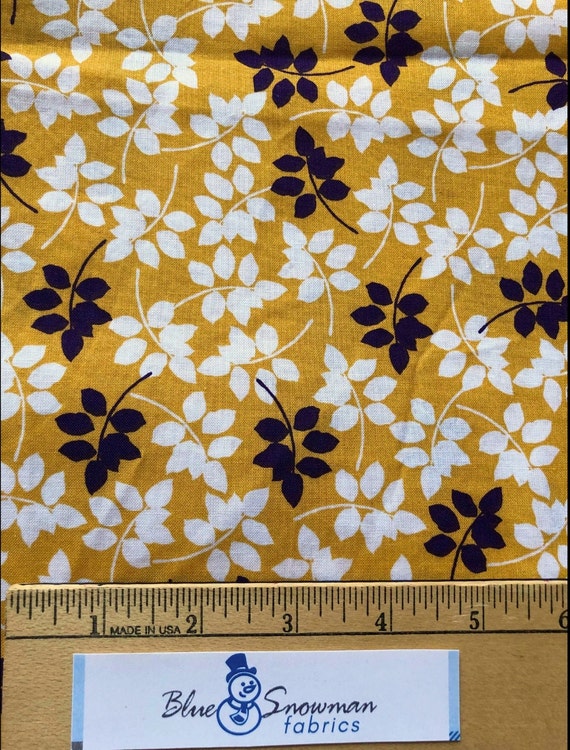 Senfgelber Blätter Stoff 100% Baumwolle, Nähen, Quilten Stoff
