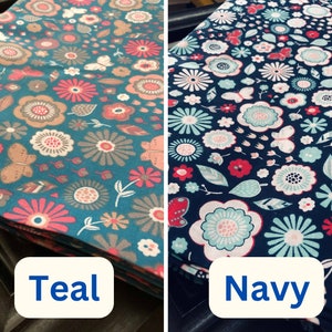 Quilter&#39;s Showcase Packed Floral 100% Cotton Fabric, large floral print fabric, quilting fabric, Sewing, crafting, navy floral, Teal floral