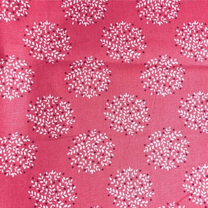 Coral Pink Snowball Floral, 100%Cotton Fabric, Sewing, quilting fabric, Waverly Inspirations, pink floral, coral floral