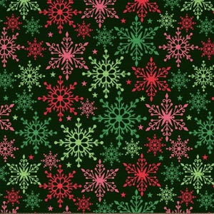 David Textiles  Bright Snowflakes Christmas Fabric by the Yard, Snowflake Fabric,  Quilting Fabric, sewing