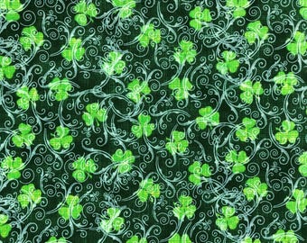 Lucky Irish St Patrick's Day Fabric, 100% Cotton, quilting fabric, Sewing, holiday fabric, St Patty's Day, St Patrick's Fabric, shamrock