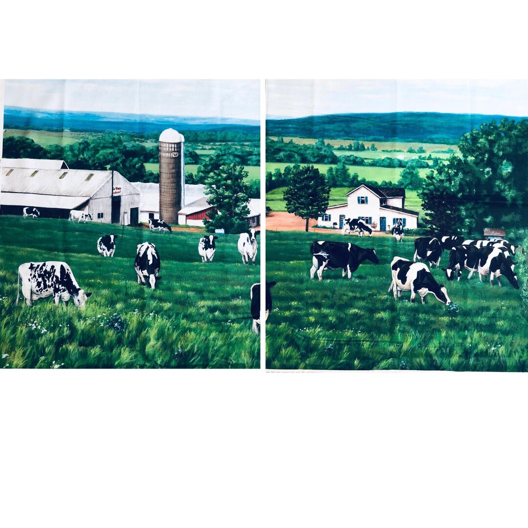 Farm Panel Pattern Farm Pasture Fabric Panel, Sewing, Barnyard Scene Panel, David Textiles ...