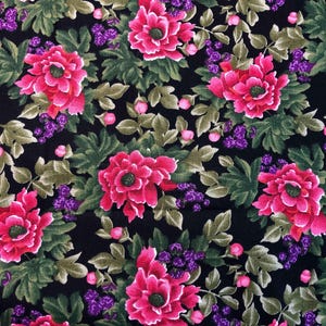 Aquarel inspiratie stof, 100% katoen, quiltstof, naaiwerk, rode roos stof, SSI Fabrics, roze roos