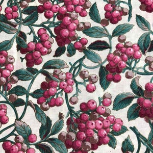 Holly Berry Christmas Fabric, sewing fabric, quilting, holiday fabric, red Christmas, craft fabric