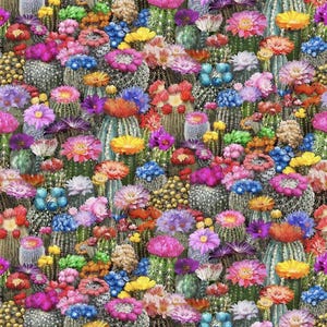 Timeless Treasures Southwest Sunset Kollektion Multi Floral Wüsten Kaktus Stoff, Nähstoff, Quilt Stoff, Baumwollstoff, bunte Kaktus