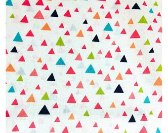 Stof met golvende driehoeken, 100% katoen, naaien, quiltstof, geometrische stof, sorbetstof