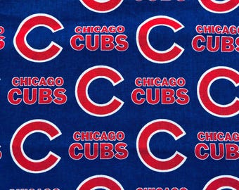 Chicago Cubs Fabric, Baseball Fabric, 100% Cotton, sewing fabric, quilting, 58" Wide, Fabric Traditions, Cubbies, Remnant fabric