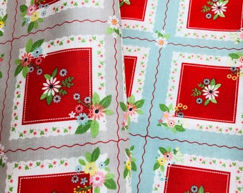 Riley Blake Vintage Keepsakes Fabric by the Yard, 100% Cotton, decor fabric, quilting, sewing, Red floral fabric