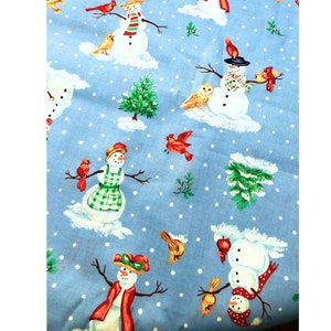 Snowman Christmas Fabric 100% Cotton, Cranston Collection, quilting fabric, Sewing, crafting, fabric by the yard, holiday fabric decor