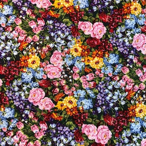 Beautiful Floral Fabric, 100%Cotton Fabric, Sewing, quilting fabric, rose fabric, shabby chic fabric, flower fabric
