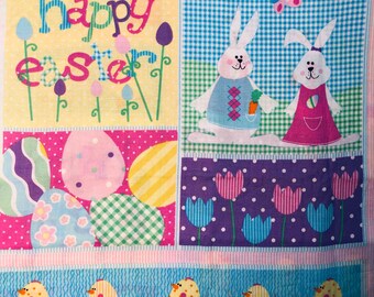 Springs Creative Cute Easter Patchwork Fabric, 100% Cotton, quilting fabric, Sewing, OOP fabric, easter bunny, easter chick, easter gingham