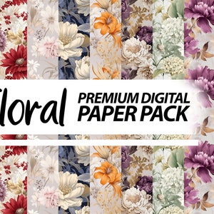 Floral Premium Digital Paper Pack Instant Download Digital Scrapbooking Paper