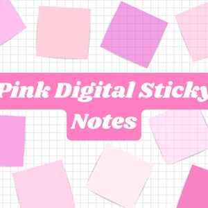 Pinke digitale Sticky Notes: Goodnotes Planner Sticker (PNG, PDF)