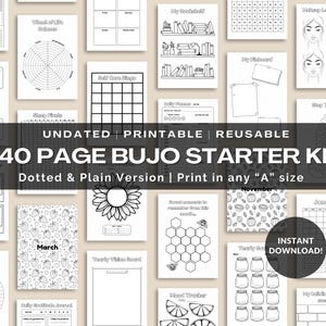 Bullett Journal Starter Kit 335 Page Printable | BUJO Monthly Yearly Daily Weekly Spread 2025 Agenda Planner Bundle Undated Year In Pixels