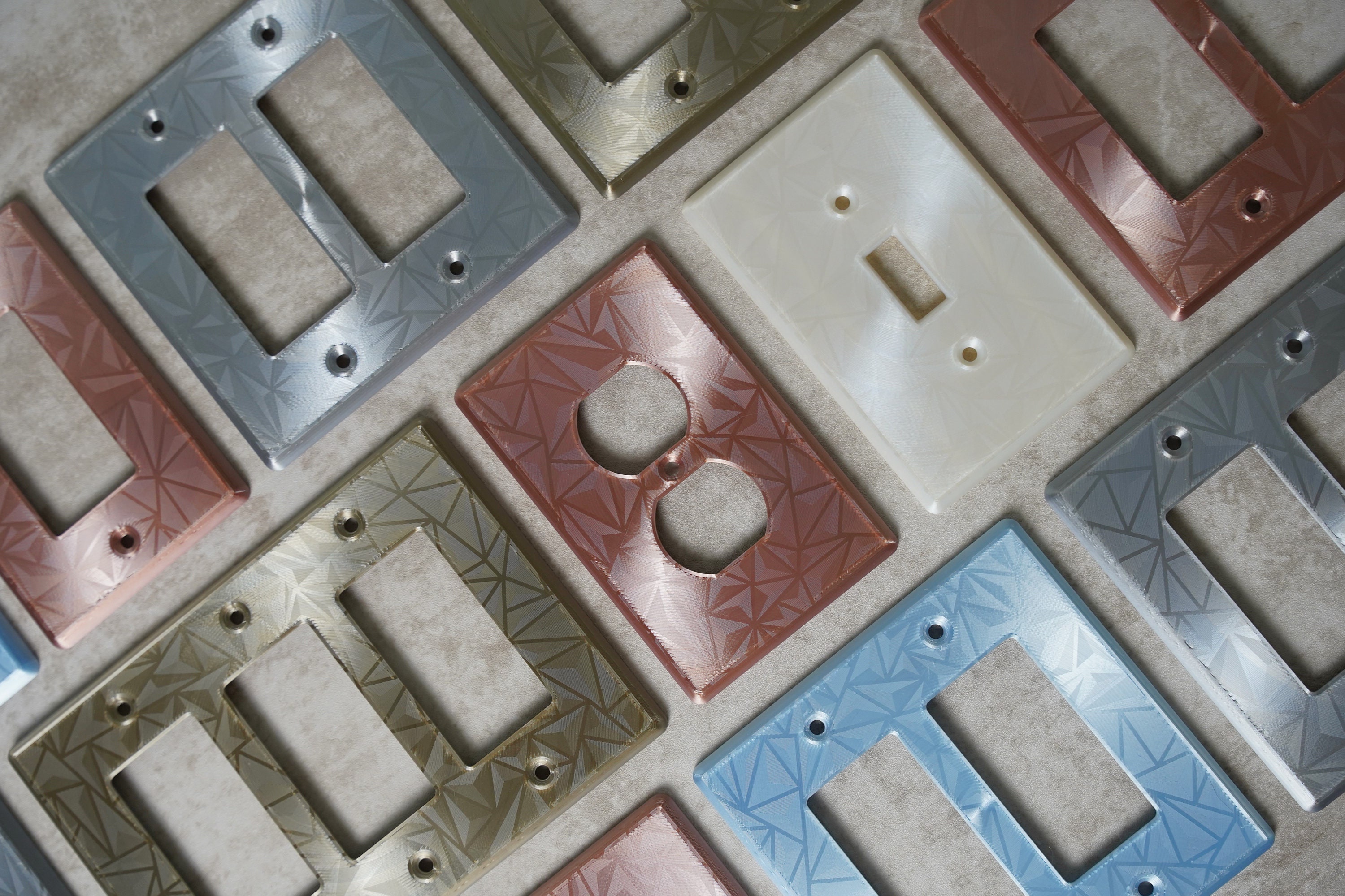 Light Switch Plates Covers Outlet Rocker Toggle Geometric Etsy